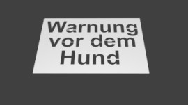 template "Warnung vor dem Hund" (printed colour: orange)